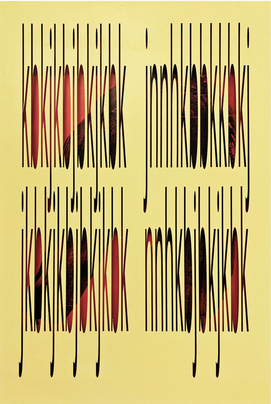 Abstract pattern with black and brown lines on a beige background