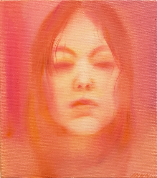 Artistic depiction of a person with a warm-toned filter on a white background