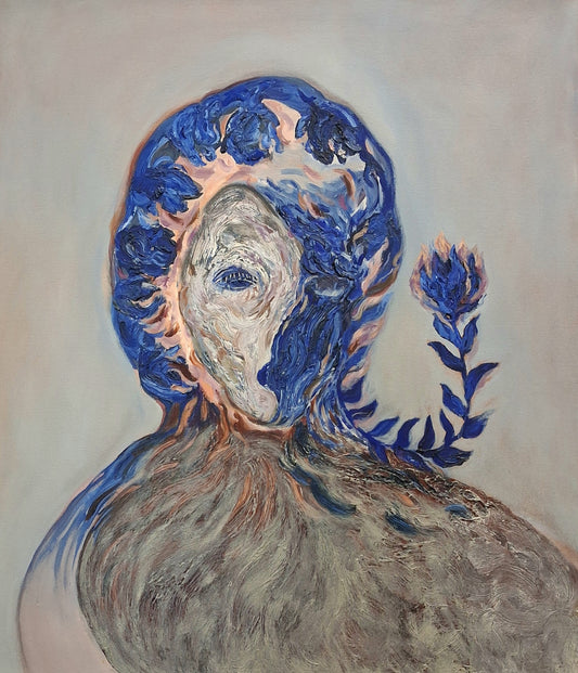 Sinisyys Oil on Canvas Painting by Mira Kankaanranta