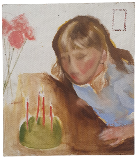 puhallus Oil on MDF-Panel Painting by Eliisa Loukola