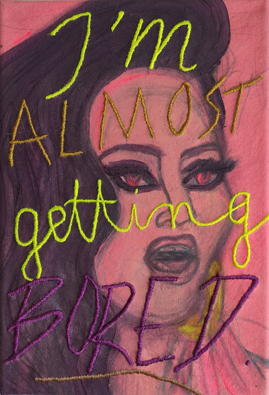 Bored Mixed Media Painting by Sanna Ulvila