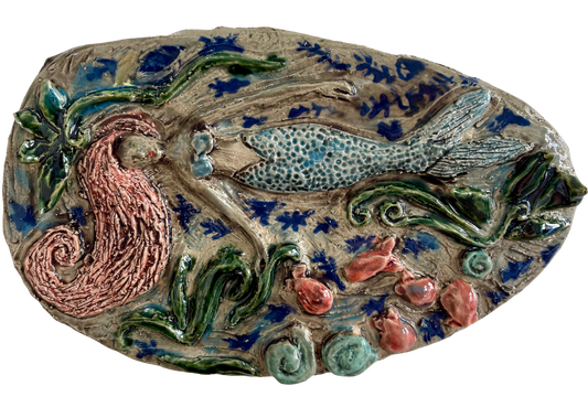 High by the beach Ceramic Relief Sculpture by Rauha Aaltonen