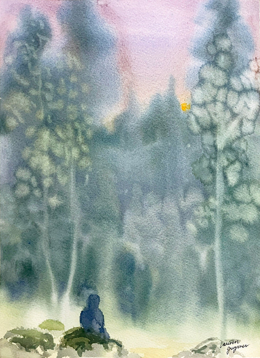 Sitting With Giants Watercolour Painting by Lauren Guymer