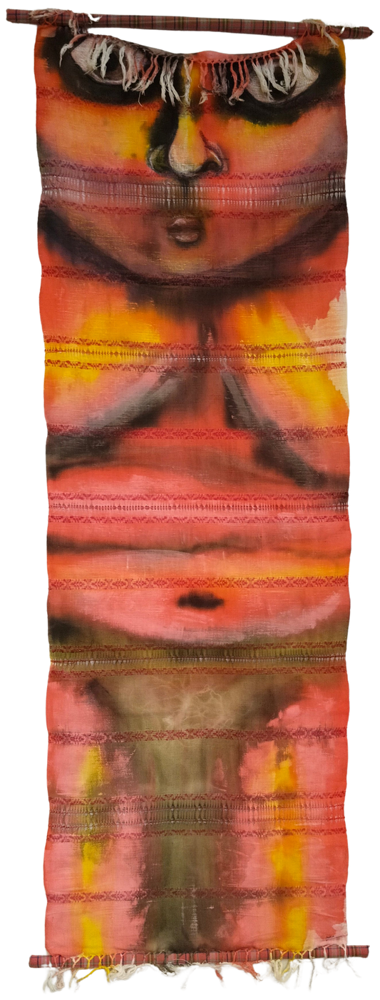 Leikkasin otsatukan (I Cut the Bangs) Textile Colour Textile Art by Onerva Luoma