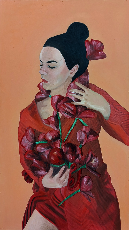 Nainen / The Woman Oil on MDF-Panel Painting by Anni-Sofia Knuuttila