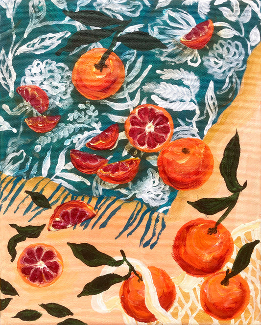 Sitruspiknik Acrylic Painting by Essi Ruuskanen