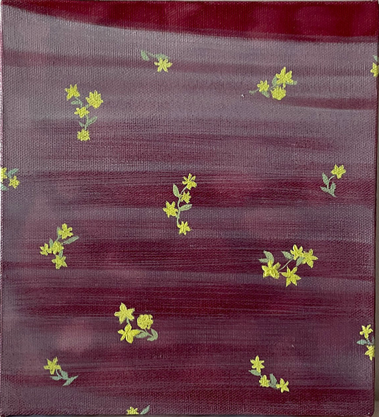 Fabric with floral pattern on a plain background
