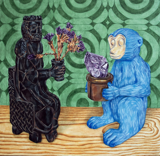 Encounter Oil on Canvas Painting by Riikka Salminen